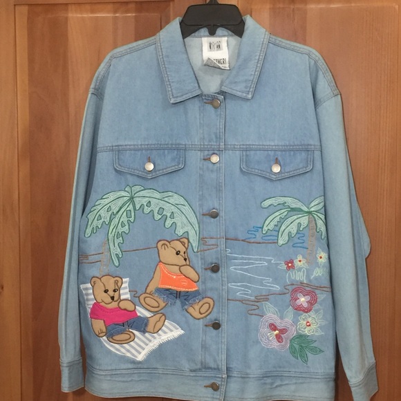 Vintage Jackets & Blazers - Vintage Embroidered Denim Jacket
